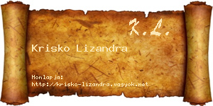Krisko Lizandra névjegykártya